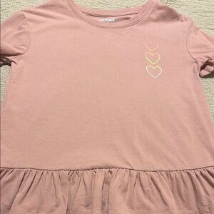 Cat & Jack Kids' Pink Heart Flowy T-Shirt - Size L 10/12